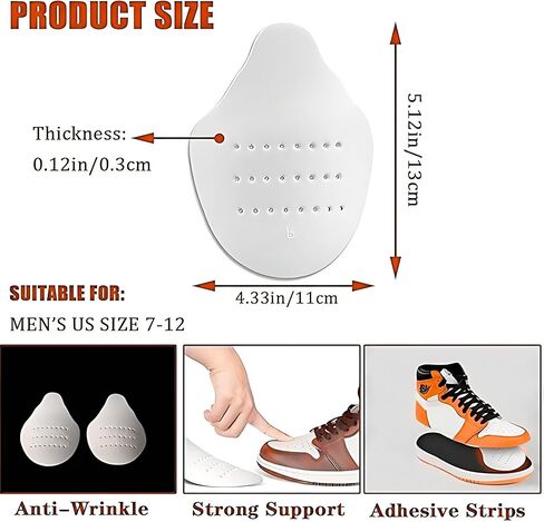 4 Pairs Shoe Crease Protector, Sneaker Crease Protector, Crease Guards, Anti-Wrinkle Shoes Crease Protector, Toe Box Decreaser for Men's US Size 7-12 in Saudi Arabia