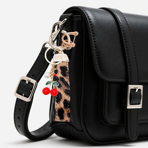 INGYAPE الجلود مفتاحية المفاتيح المعصم Cherry Charms سلسلة مفاتيح للسيارات للنساء محفظة السحر KEY FOB مع هدايا Keyrings in Kuwait