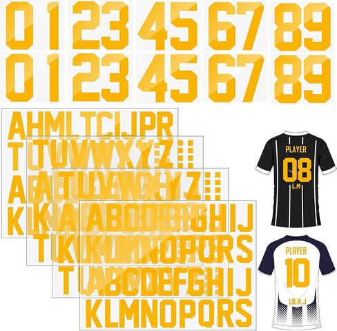 18 Sheets 216 Pieces 8 Inch Iron On Numbers Jersey T-Shirt 2 Inch Iron On Letters Patches Kit, 0 to 11 Iron-on Numbers A to Z Heat Transfer Letters for Jersey Football Baseball Team Name in Saudi Arabia