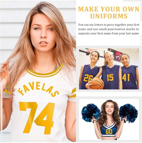 18 Sheets 216 Pieces 8 Inch Iron On Numbers Jersey T-Shirt 2 Inch Iron On Letters Patches Kit, 0 to 11 Iron-on Numbers A to Z Heat Transfer Letters for Jersey Football Baseball Team Name in Saudi Arabia