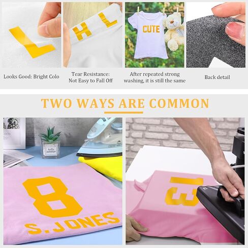 18 Sheets 216 Pieces 8 Inch Iron On Numbers Jersey T-Shirt 2 Inch Iron On Letters Patches Kit, 0 to 11 Iron-on Numbers A to Z Heat Transfer Letters for Jersey Football Baseball Team Name in Saudi Arabia