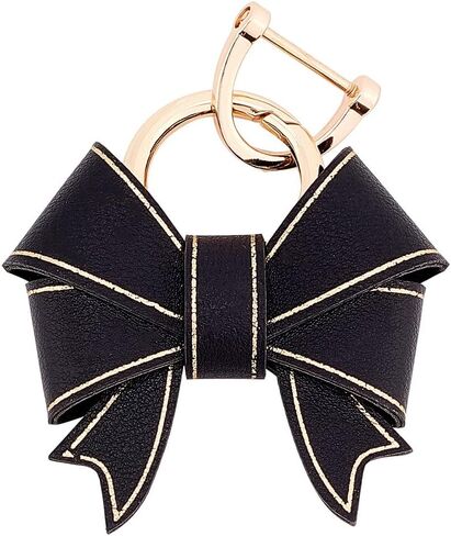 Wadorn Bowknot Keychain للنساء ، Pu Leather Cute Bow Key Ring Personalized Car Key Holder Presh Handbag Charm with d Ring Backpack Decorations Craft Accessories Gift ، Pink in Saudi Arabia