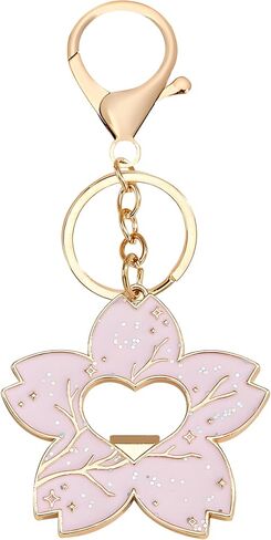 Cherry Blossom Keychain - Bag Charms with Pink Can Opener, Bottle Opener Keychain - Compact Durable Alloy Charm for Backpacks, Wallets & Travel Accessories in Saudi Arabia