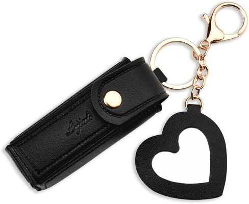 HAPSTICK HOLDER KEY BEYALE LIATHER LIP BALM حامل المفاتيح مع سحر حقائب اليد حقيبة مرآة الفتاة in Saudi Arabia