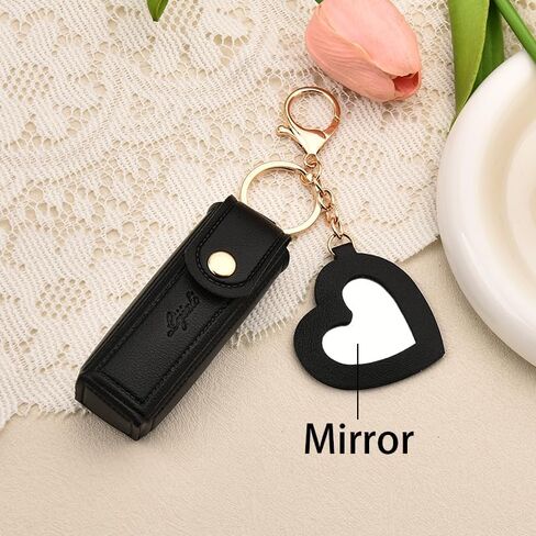 HAPSTICK HOLDER KEY BEYALE LIATHER LIP BALM حامل المفاتيح مع سحر حقائب اليد حقيبة مرآة الفتاة in Saudi Arabia