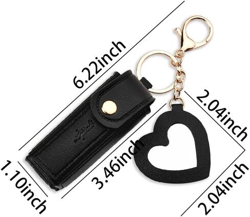 HAPSTICK HOLDER KEY BEYALE LIATHER LIP BALM حامل المفاتيح مع سحر حقائب اليد حقيبة مرآة الفتاة in Saudi Arabia