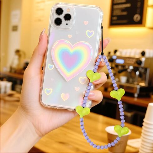 Phone Charms-1PC Shiny Red Cherry Charm Strap Universal Cell Phone Lanyard Wrist Strap Beaded Phone Chain String Handmade for Phone Case Women Bag (Shiny Red Cherry A, 1PC) in Kuwait