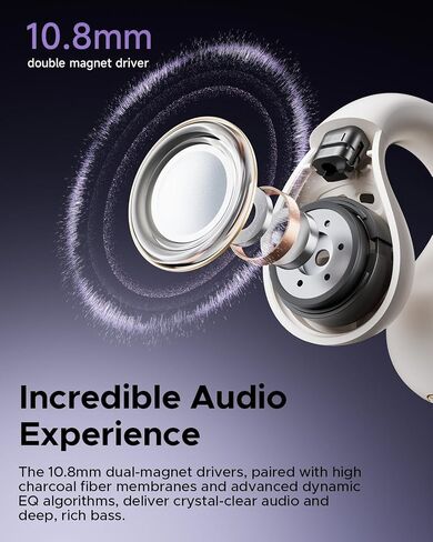 truefree B1 Open Ear Headphones Wireless Earbuds Bluetooth 5.4 Earphones, Ultra Comfort Clip On Earbuds with Spatial Audio, Stable Fit, 25H Playtime, Multipoint Connection, App Control, Workout Black in Saudi Arabia