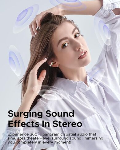 truefree B1 Open Ear Headphones Wireless Earbuds Bluetooth 5.4 Earphones, Ultra Comfort Clip On Earbuds with Spatial Audio, Stable Fit, 25H Playtime, Multipoint Connection, App Control, Workout Black in Saudi Arabia