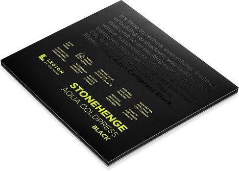 Stonehenge Aqua Black Medium Weight Pad, 140lb, Coldpress, 7 x 7 Inches, 15 Sheets for Wet and Dry Media in Saudi Arabia