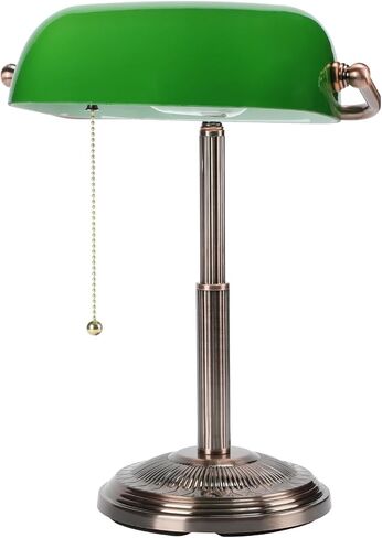 مصباح مكتب المصرفيين ، مصباح العنبر الرجعية ، مصباح خمر مع مفتاح سلسلة سحب للمكتب المنزلي ، مضمن المصباح LED (النحاس+العنبر) in Kuwait