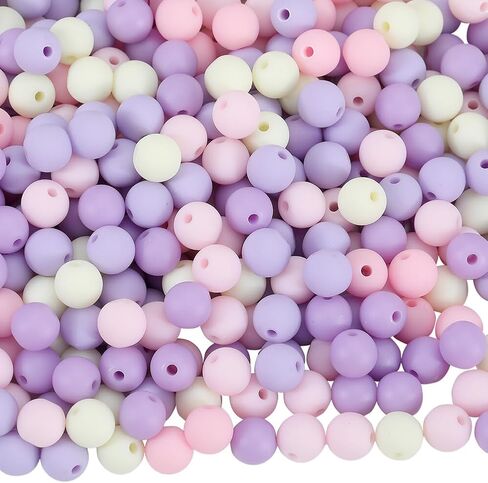 1 Box 500Pcs Acrylic Round Beads Bubble Gum Bead Bulk Black Red White Plastic Frosted Balls Bubblegum Pastel Matte Loose Beads for Jewelry Making Bracelets Beading Necklaces Earrings Crafts in Saudi Arabia