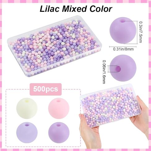 1 Box 500Pcs Acrylic Round Beads Bubble Gum Bead Bulk Black Red White Plastic Frosted Balls Bubblegum Pastel Matte Loose Beads for Jewelry Making Bracelets Beading Necklaces Earrings Crafts in Saudi Arabia