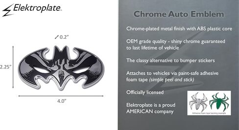 Elektroplate مرخص رسميًا من شركة Batman Mask للسيارات والشاحنات وجميع السيارات | ملاءمة عالمية في 4 "× 2.25" | مقاومة للطقس in Saudi Arabia