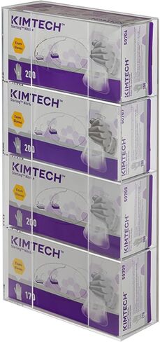 Kantek Acrylic Glove Dispenser, Quad Box Capacity, 10.3-Inch Wide x 3.8-Inch Deep x 20.8-Inch High, Clear (AH140) in Saudi Arabia
