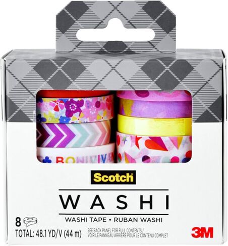 Scotch Washi Tape, Solid Earth Design, 8 Rolls, Great for Bullet Journaling, Scrapbooking and DIY Décor (C1017-8-SOL3) in Saudi Arabia