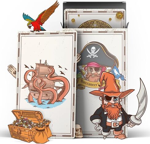 Buccaneer's Booty - لعبة بطاقات القرصان الممتعة للبالغين والأطفال - سريعة وسهلة التعلم من أجل ليلة اللعب العائلية - اجمع الكنوز والقهر - أعياد الميلاد الشهيرة (3-6 لاعبين، للأعمار من 6 سنوات فما فوق) in Saudi Arabia