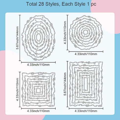 GLOBLELAND Deckle Edge Frame Background Cutting Dies Label Frame Cutting Dies Page Tab Hole Cutting Die Pin Cut Die for DIY Scrapbooking Card Making Journal Embossing Paper Craft Decor in Saudi Arabia