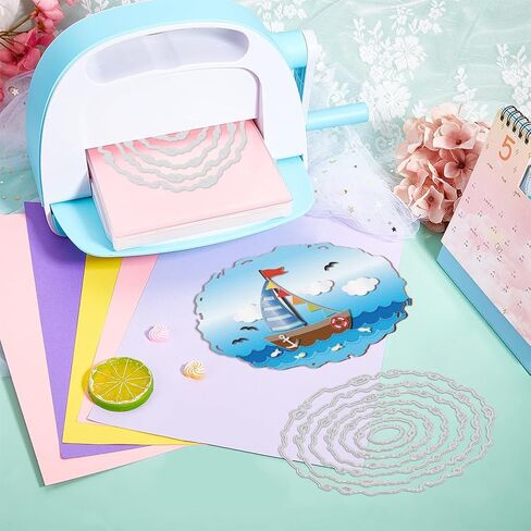 GLOBLELAND Deckle Edge Frame Background Cutting Dies Label Frame Cutting Dies Page Tab Hole Cutting Die Pin Cut Die for DIY Scrapbooking Card Making Journal Embossing Paper Craft Decor in Saudi Arabia