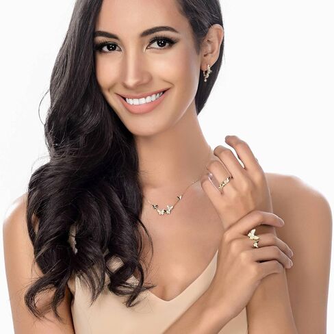 Berricle Sterling Silver Gold تومس CZ البيان الصغير أقراط للنساء ، أقراط ميدان ماس كوريا الماس البسيط للماس ، الفراشة ، الكتلة ، تصاميم الدمعة للدموع in Kuwait