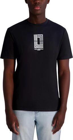 KARL LAGERFELD Men's Short Sleeve Crewneck Graphic Logo Design T-Shirt in Saudi Arabia