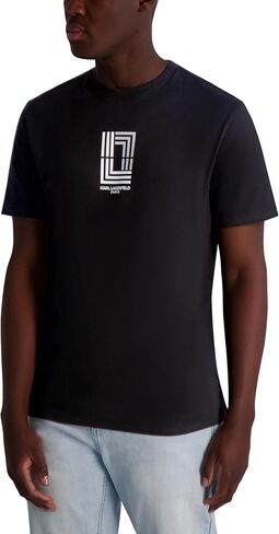 KARL LAGERFELD Men's Short Sleeve Crewneck Graphic Logo Design T-Shirt in Saudi Arabia