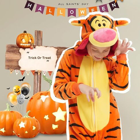 SWEETXIN Kids Unisex Onesie Pajamas Plush One Piece Halloween Costume Cosplay Sleepwear for Girls Boys in Kuwait