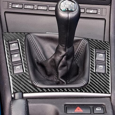 Real Premium 3D تأثير ملصق ألياف الكربون متوافق مع BMW M3 E46 1998-2005 CAN CENTER CENTOLE GEAR SHAFT PANES SUP in Kuwait
