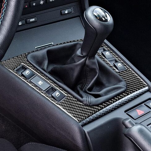 Real Premium 3D تأثير ملصق ألياف الكربون متوافق مع BMW M3 E46 1998-2005 CAN CENTER CENTOLE GEAR SHAFT PANES SUP in Kuwait