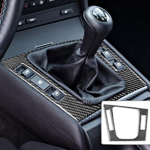 Real Premium 3D تأثير ملصق ألياف الكربون متوافق مع BMW M3 E46 1998-2005 CAN CENTER CENTOLE GEAR SHAFT PANES SUP in Kuwait