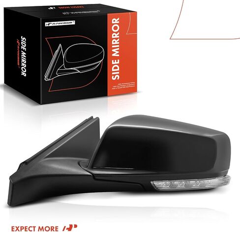 A-Premium Driver Side Power Door Mirror - Compatible with Buick LaCrosse 2010-2012, Allure 2010 - Heated Manual Folding Black Outside Rear View Mirror w/Turn Signal Puddle Light - Replace# 22857476 in Saudi Arabia