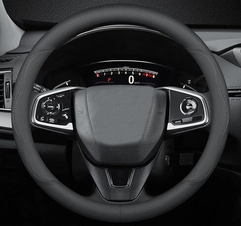Car Steering Wheel Cover Compatible with Mazda CX-9 2025 2024 2007-2023 Year, Breathable Premium Leather, Anti-Slip Design, A-Style in Kuwait