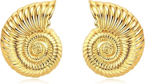 Shell Seashell Earrings for Women,Gold Beach Conch Shell Stud Earrings Gifts for Women in Kuwait