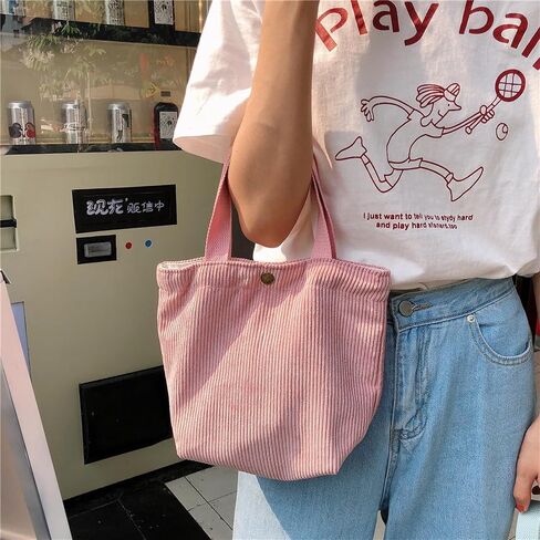 1 Pc Small Corduroy Tote Bag 8.3 x 4 x 10.2 inch in Saudi Arabia