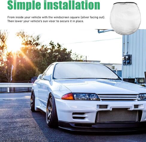 Augeny Car Windshield Sun Shown ، 64 "× 34" عاكسة تلقائية النافذة الأمامية الحماية من أشعة الشمس ، الحماية الداخلية ، وضيق الشمس القابلة للطي كتل الأشعة فوق البنفسجية والحفاظ على سيارتك باردة ، وملحقات السيارات in Saudi Arabia