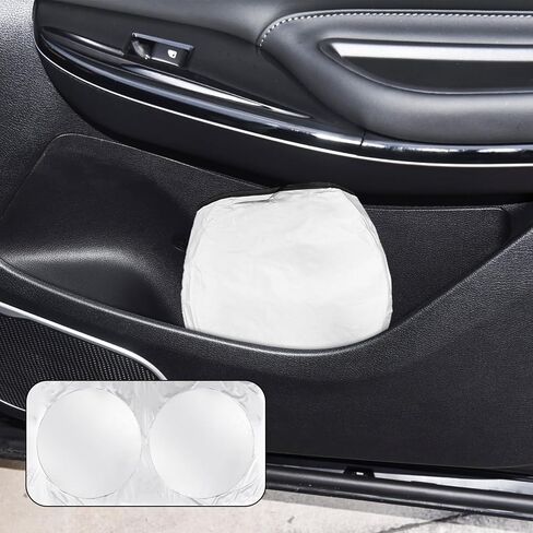Augeny Car Windshield Sun Shown ، 64 "× 34" عاكسة تلقائية النافذة الأمامية الحماية من أشعة الشمس ، الحماية الداخلية ، وضيق الشمس القابلة للطي كتل الأشعة فوق البنفسجية والحفاظ على سيارتك باردة ، وملحقات السيارات in Saudi Arabia