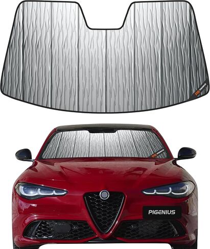 Windshield Sun Shade for Alfa Romeo Giulia,2017-2025,Durable Front Window Sun Shade Shield, Adaptable Summer Winter Sunshade in Saudi Arabia