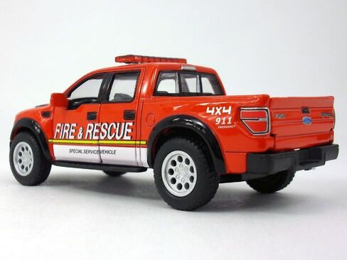 KiNSMART 🚨 2013 Ford F-150 SVT Raptor Supercrew Police Rescue Edition 1:46 Scale 5inch Die Cast Metal Model Toy Rescue Trucks in Saudi Arabia