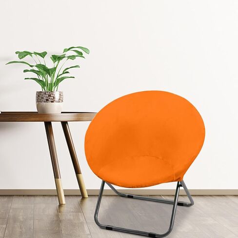 Saucer Chair Cover Moon Chair Slipcover Dustproof Stretch Soft for Adults Elastic Seat Protector Replace for Home Living Room, Orange in Kuwait