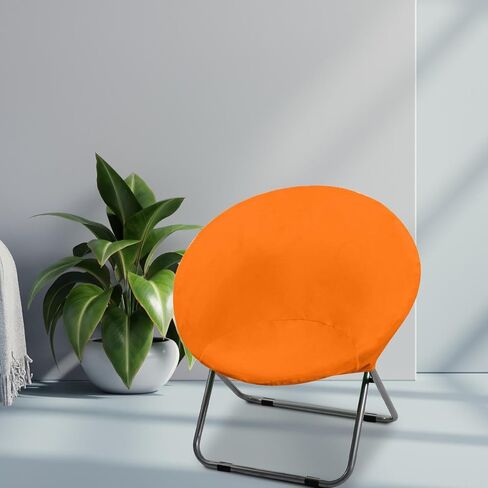 Saucer Chair Cover Moon Chair Slipcover Dustproof Stretch Soft for Adults Elastic Seat Protector Replace for Home Living Room, Orange in Kuwait