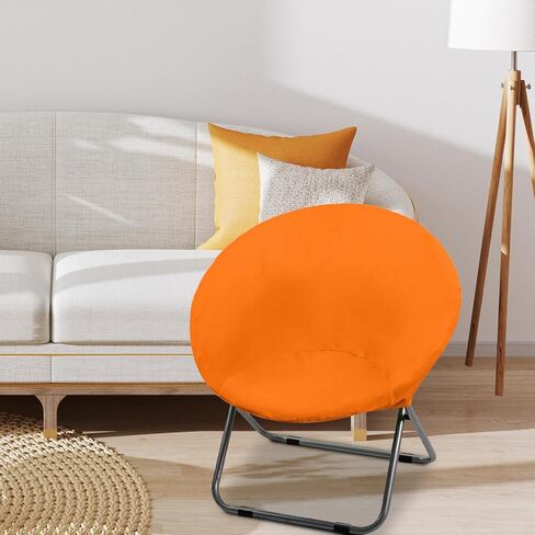 Saucer Chair Cover Moon Chair Slipcover Dustproof Stretch Soft for Adults Elastic Seat Protector Replace for Home Living Room, Orange in Kuwait