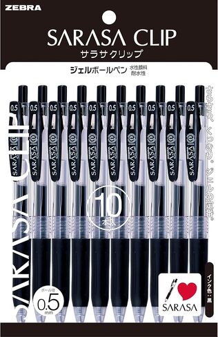 Zebra Sarasa Push Clip Clip Gel Ink Pen - 0.5 مم - 10 مجموعة ألوان in Kuwait
