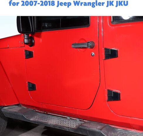 Jimen متوافق مع Jeep Wrangler JK & Unlimited 2007-2018 ، 8pcs American Flag Door Door Cover Cover Trim Office (4 Door ، Black) in Saudi Arabia