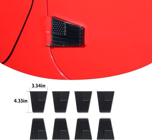 Jimen متوافق مع Jeep Wrangler JK & Unlimited 2007-2018 ، 8pcs American Flag Door Door Cover Cover Trim Office (4 Door ، Black) in Saudi Arabia