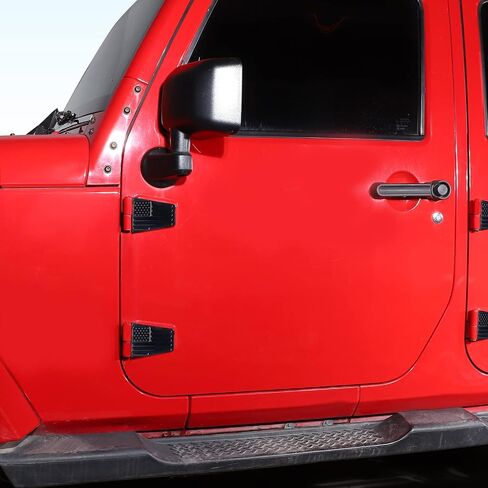 Jimen متوافق مع Jeep Wrangler JK & Unlimited 2007-2018 ، 8pcs American Flag Door Door Cover Cover Trim Office (4 Door ، Black) in Saudi Arabia