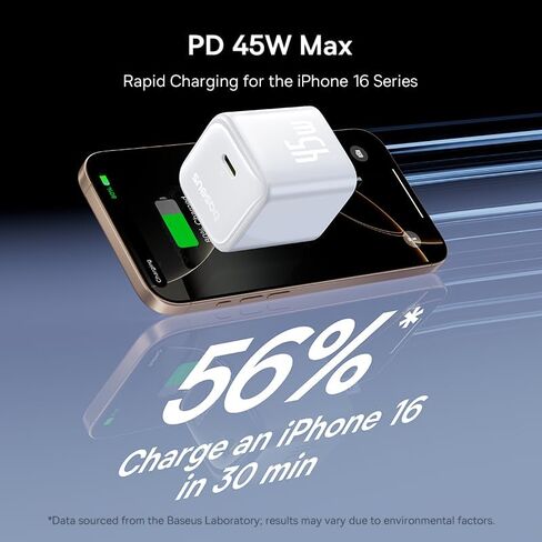 BASEUS 45W Charger ، PICOGO C1 USB C Charger Block Charging Fast Charging ، Type Type C Wall Charger for iPhone16/15/14/13/20 in Kuwait
