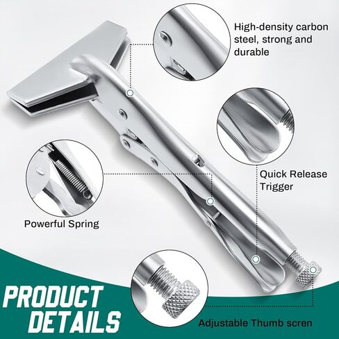 Lasnten 2 Pcs 10 Inch 8 Inch Original Locking Sheet Metal Tool Carbon Steel Clamp Heavy Duty Bender Tool Duck Bill Pliers Sheet Metal Bender Parts, Heat-Treated Plated Welding Plier in Saudi Arabia