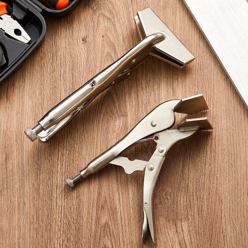 Lasnten 2 Pcs 10 Inch 8 Inch Original Locking Sheet Metal Tool Carbon Steel Clamp Heavy Duty Bender Tool Duck Bill Pliers Sheet Metal Bender Parts, Heat-Treated Plated Welding Plier in Saudi Arabia