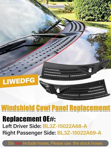 لوحة إدراج مقاومة للزجاج الأمامي من الزجاج الأمامي متوافق مع Ford F150 2015-2020 OE على طراز OE ل fl3z1502a68c fl3z15022a69b ، اليسار+لوحة التغطية العلوية اليمنى من دون خرطوم وفتحات in Kuwait