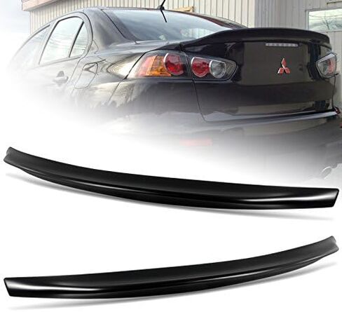 Black ABS Black Rear Trunk Duck Lid Spoiler Wing Compatible with 2008-2017 Mitsubishi Lancer EVO 10, 2009 2010 2011 2012 2013 2014 2015 2016 in Saudi Arabia